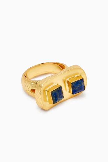 Gemstone Ring in 18kt Gold-plated Bronze