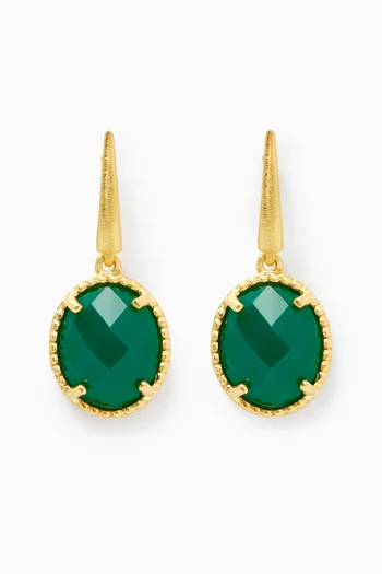 Gemstone Drop Earrings in 18kt Gold-plated Bronze