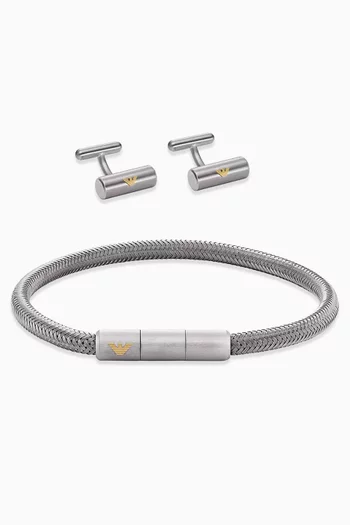 Bracelet & Cufflinks in Stainless Steel