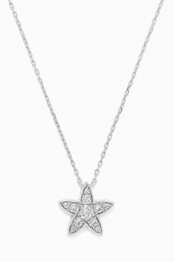 Star Diamond Pendant Necklace in 18kt White Gold