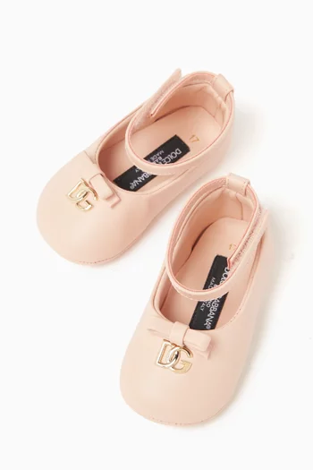 Logo Ballet Flats in Leather
