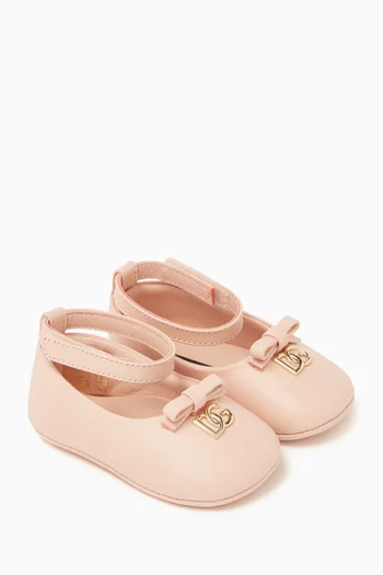 Logo Ballet Flats in Leather