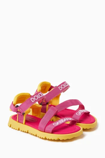 Logo-embroidered Sandals in Grosgrain