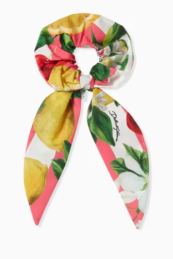 Floral & Fruit-print Scrunchie in Cotton