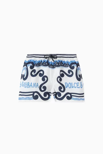 Marina-print Swim Shorts in Nylon