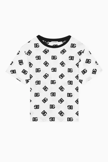 All-over Logo-print Oversized T-shirt in Cotton-jersey