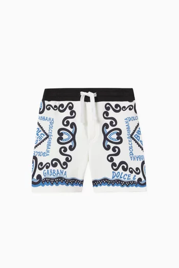 Marina-print Shorts in Cotton-jersey
