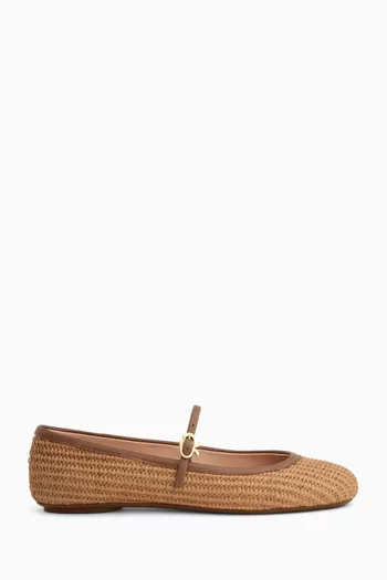 Carla Ballerina Flats in Raffia