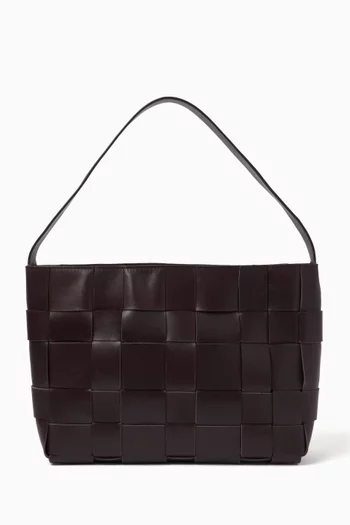 Mini Woven Tote Bag in Leather