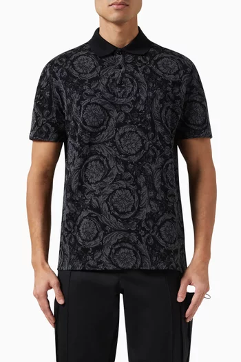 Barocco Polo Shirt in Piqué