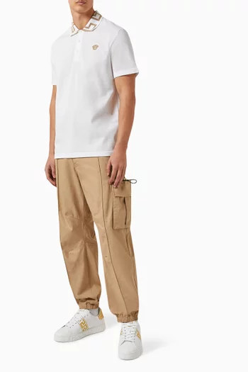 Greca Polo Shirt in Cotton