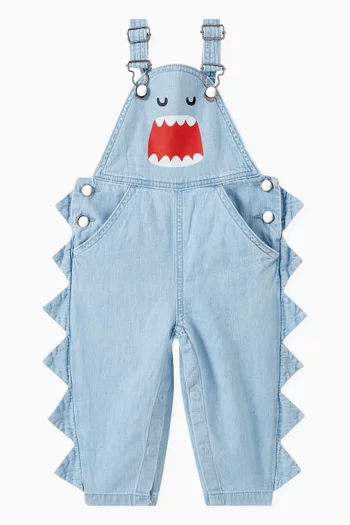 Baby Shark Logo Dungarees in Cotton