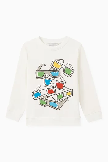 Graphic Print Sweatshirt in Cotton