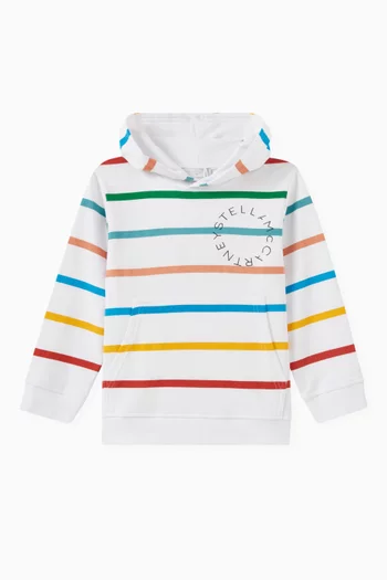 Striped Hoodie in Cotton