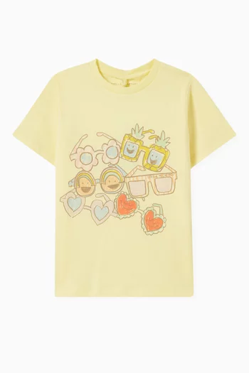 Sunglasses Print T-Shirt in Cotton
