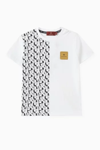 All-over Side Logo Print T-shirt in Cotton