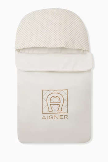 Logo-embroidered Sleeping Bag in Pima Cotton