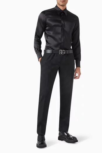 Martini-fit Shirt in Silk-satin