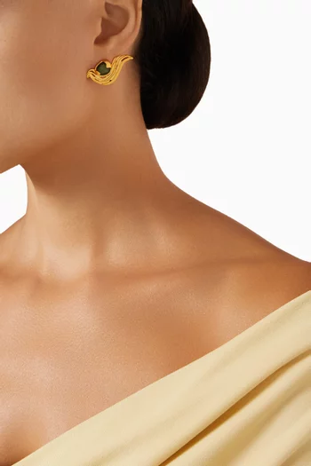 Mini Meteorite Earrings in 18kt Gold-plated Brass