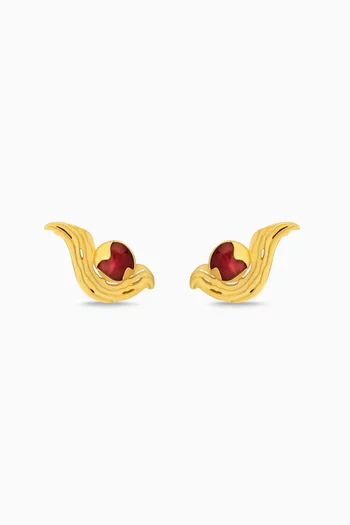 Mini Meteorite Earrings in 18kt Gold-plated Brass