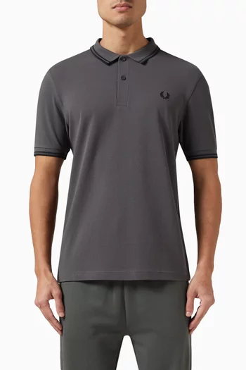 Back Graphic Logo Polo Shirt in Cotton-piqué