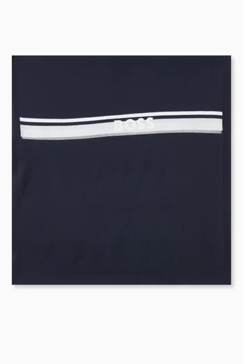 Striped Logo Blanket in Cotton