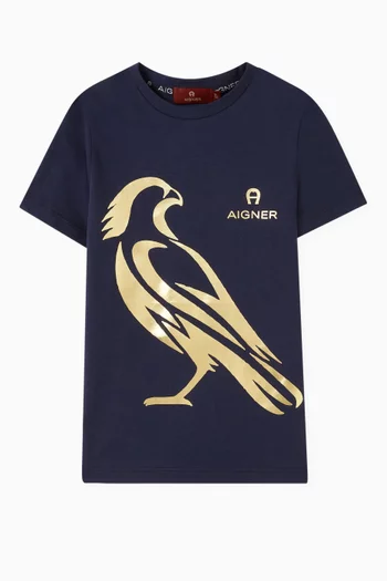 Bird-print T-shirt in Cotton-jersey