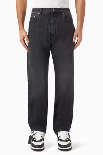 Zip Detail Jeans in Denim