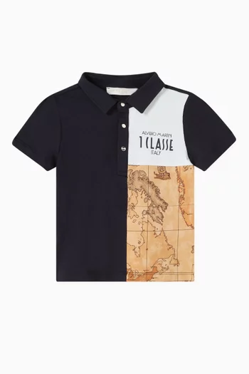 Geo Classic Polo Shirt in Cotton Jersey
