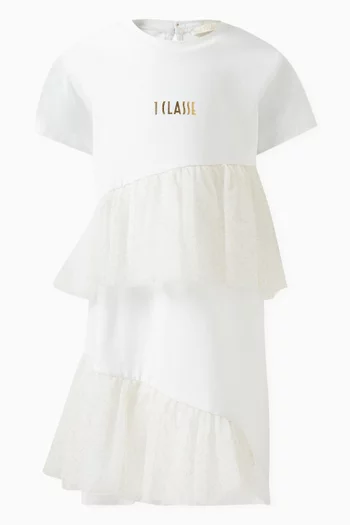 Ruffle-trim T-shirt Dress in Cotton Jersey