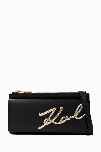 K/Signature Crossbody Wallet in Cow Leather-blend