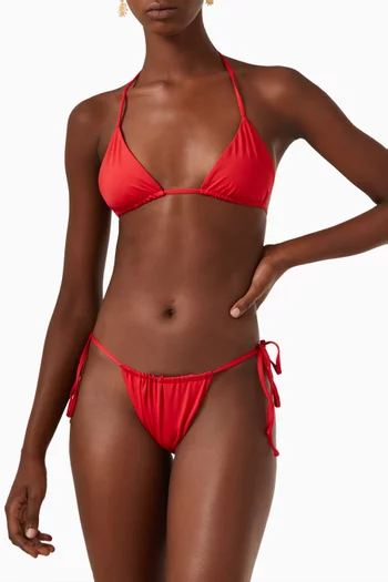 Nick String Triangle Bikini Top in Stretch Nylon