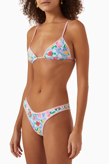 Lumia Triangle Bralette Bikini Top in Stretch Nylon