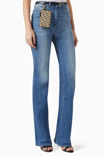 Boot-cut Jeans in Stretch-cotton Denim
