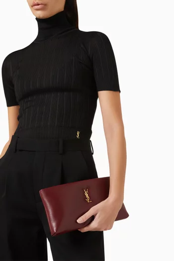 Calypso Long Pouch in Lamb Skin Leather