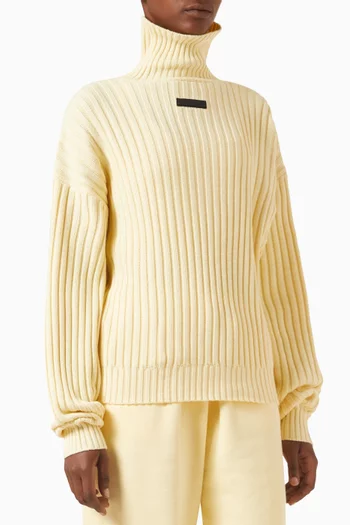 Turtleneck Sweater in Rib-knit