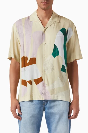 Jean Graphic-print Shirt in Linen