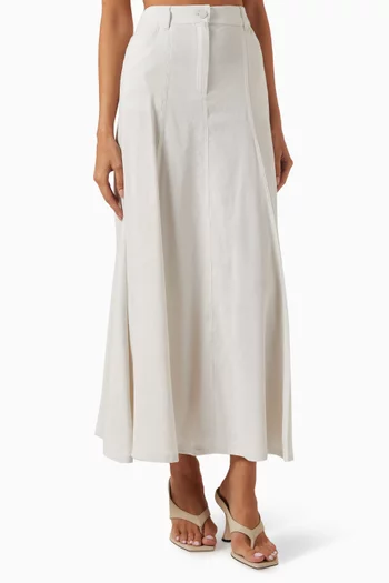Selina Maxi Skirt in Linen-blend