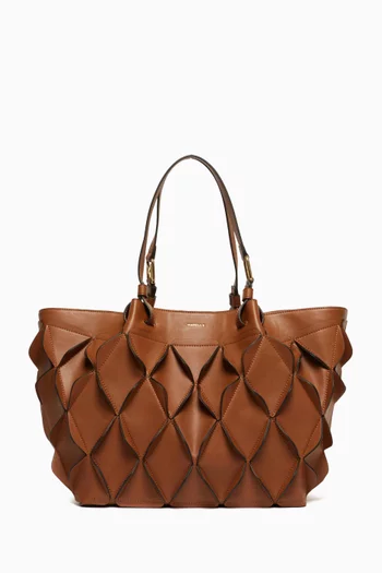 Madras Tote Bag in Faux Leather