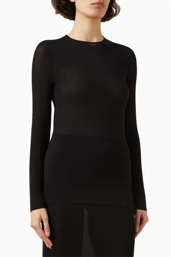Long-sleeve Top in Stretch Cupro