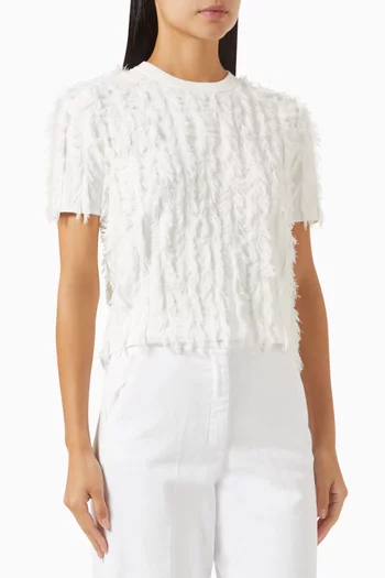 Aline Fringe Top in Cotton-knit