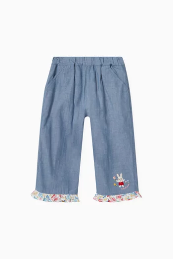 Floral Patch Pants in Cotton
