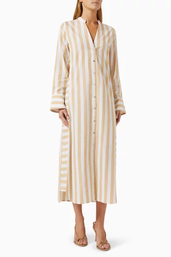 Jude Striped Shirt Dress in Cotton