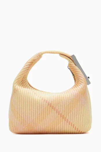 Mini Peg Duffle Bag in Check Knit