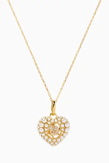 Hyperbola Heart Pendant Necklace in Gold-plated Metal