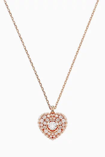 Hyperbola Heart Pendant Necklace in Rose Gold-plated Metal