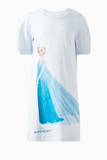 فستان بنمط تي شيرت بطبعة إلسا قطن جيفنشي × ديزني