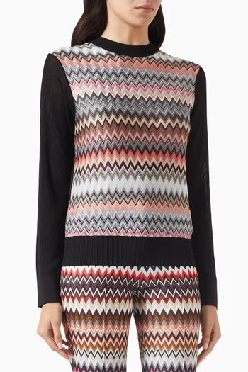 Chevron Pullover Sweater in Rayon