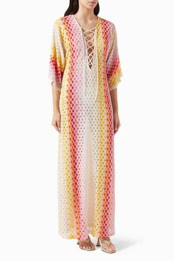 Lace-effect Cover Up Kaftan in Rayon