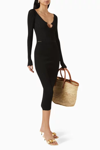 تنورة لا جوب بارلو متوسطة الطول نسيج مضلع